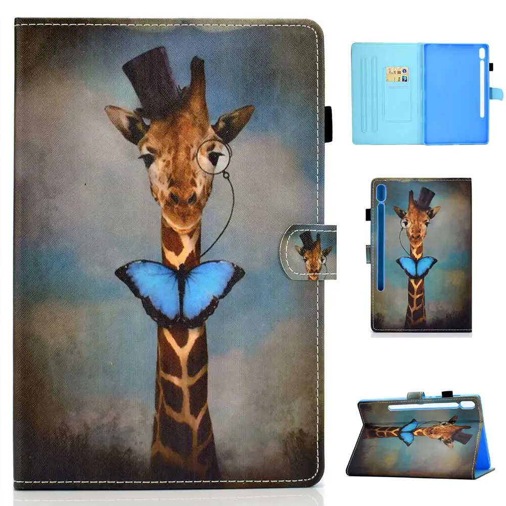 giraffe Чехол с принтом для samsung Galaxy Tab S6 10,5 SM T860 T865 Smart Cover Sleep Wake Flip Stand Case для samsung Tab S6 10,5 дюймов - Цвет: giraffe