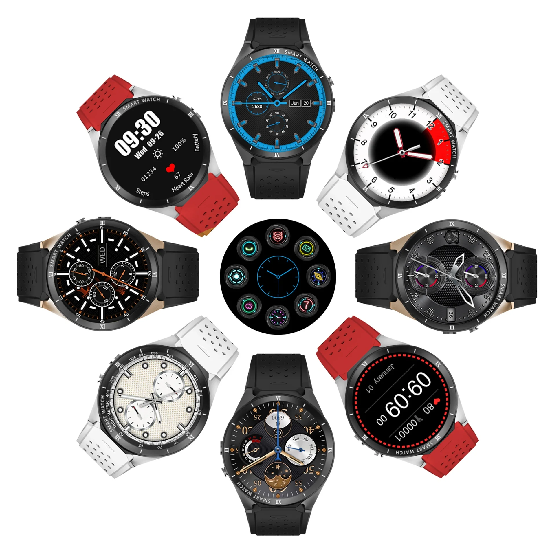 Android 7.0 OS Smart Watch 1GRAM + 16GROM Support SIM Card GPS Bluetooth 4.0 WIFI 3G Smartwatch Wristwatch GPS Maps For Men IOS