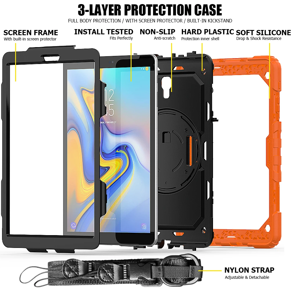 Híbrido à Prova de Choque Case Silicone para Samsung Galaxy Tab a a2 10.5 2023 T590 T595 T597 Sm-t590 Sm-t595 Capa Protetora Crianças - Imagem 6