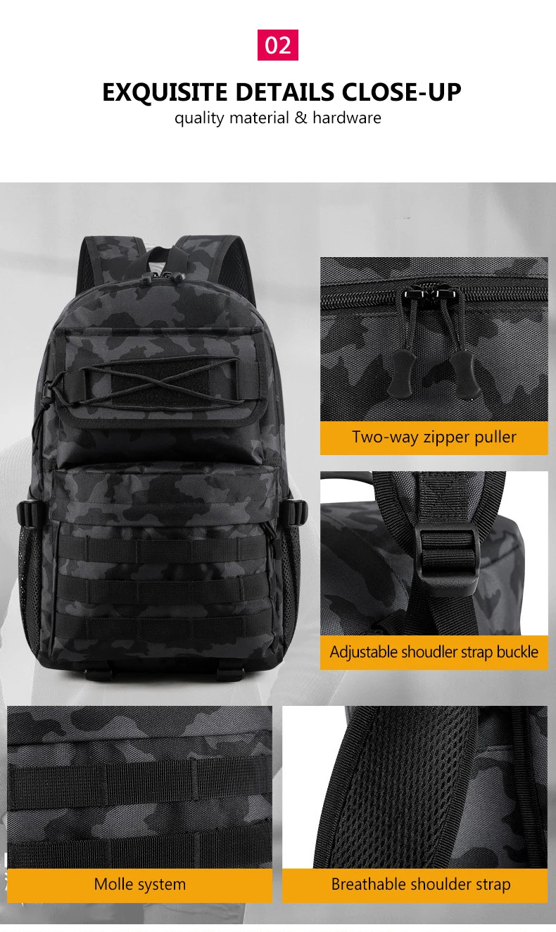 Походный тактический рюкзак, нейлоновые камуфляжные сумки, Мужская большая армейская походная сумка, мужской военный рюкзак для путешествий, для спорта на открытом воздухе XA911WA