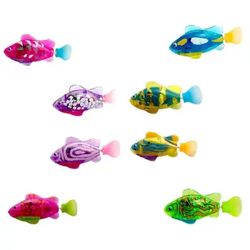 

4 Sets Electric Fish Baby Bath Toy Automatic Induction Robot Fish Flash Transparent Fish Swimming Magic Fish Bath Doll