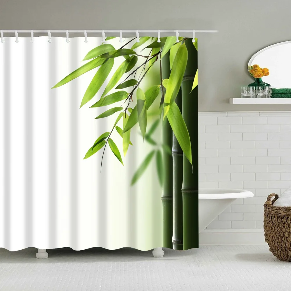 Beautiful Colorful Flower Floral Printed Shower Curtains Frabic Waterproof Polyester Bath Curtain With Hooks 180x180cm