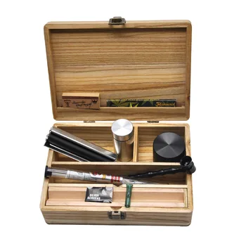 

Portable Wood Smoking Kit Tobacco Bag Set Herb Grinder Storage Cigarette Pipes Cigarette Accessories Gadgets for Men