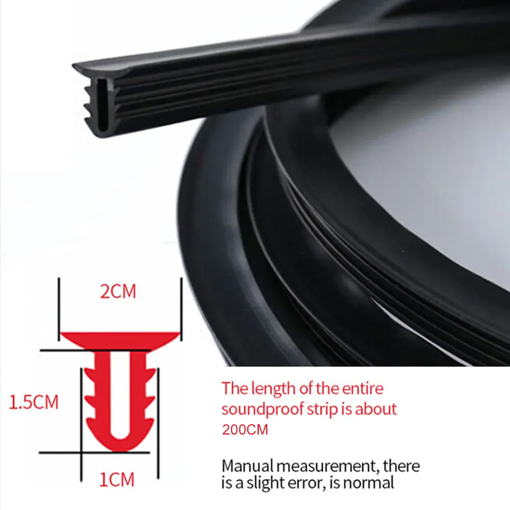 Auto Sealing Strip Car Sealing Strip Universal Sealing Strip Sound Insulation Interior Accessories 2M Rubber Durable