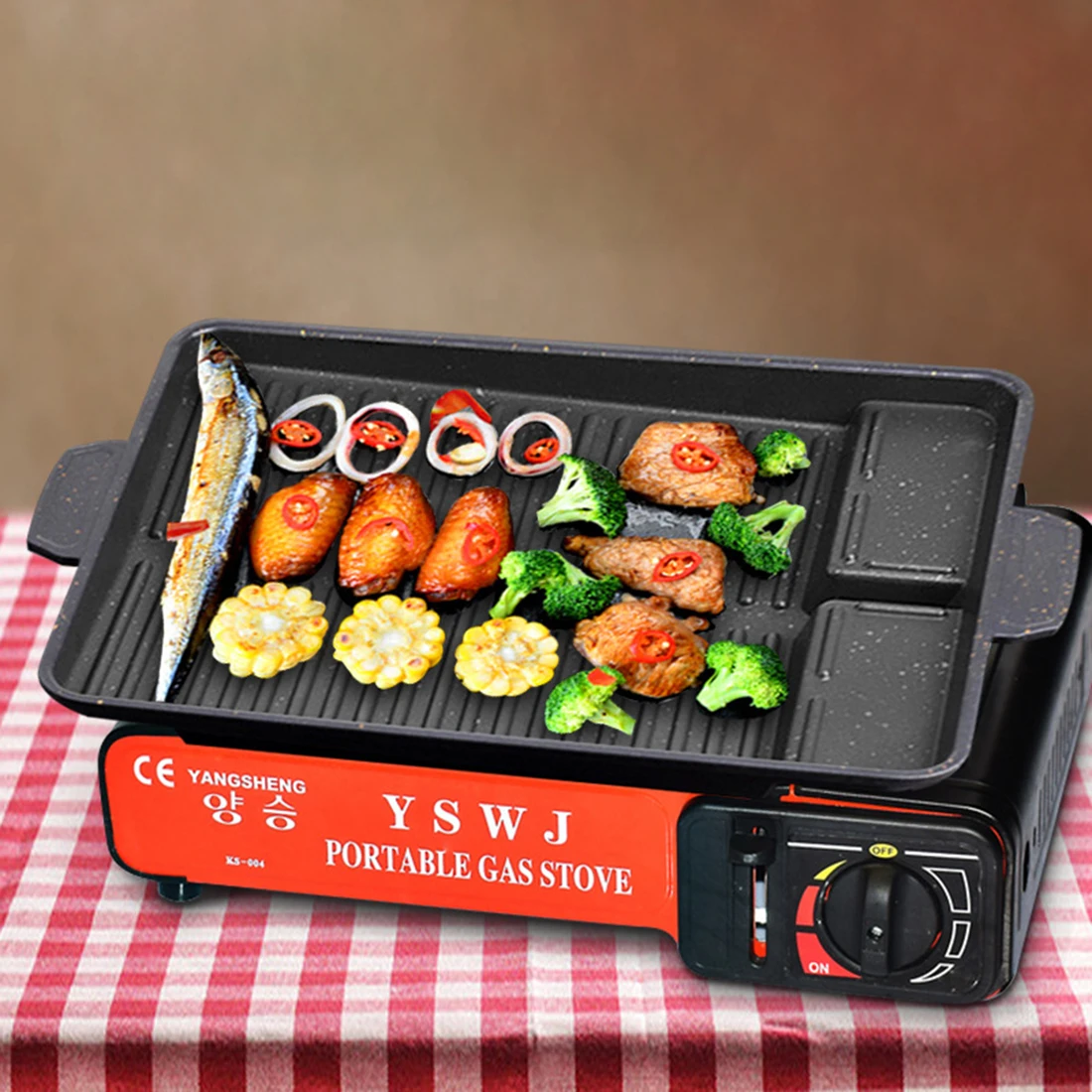 Portable Frying Pan Rectangle BBQ Grill Pan Tray Tool Baking Plate for Home Portable Frying Pan Rectangle BBQ Grill Pan Tray Tool Baking Plate for Home