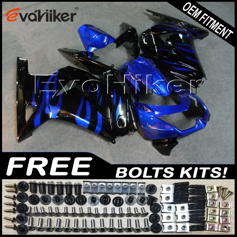 Custom fairing for ZX250R EX250 2008 2009 2010 2011 2012 ABS motor panels Body Kit Injection mold black+gifts - Цвет: P