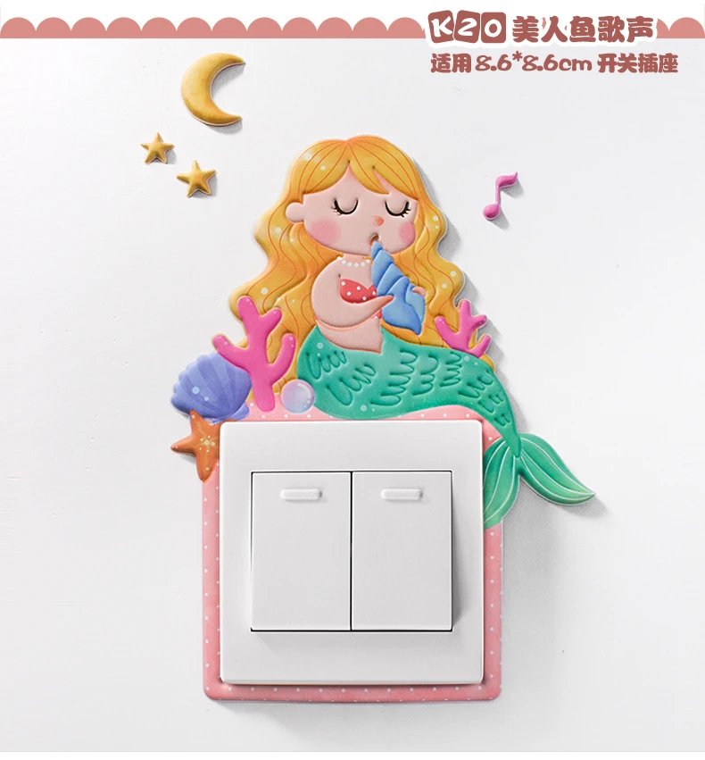 Cross Border INS Wall Stickers Soft Silcone Night Light Unicorn 3D Switch Stickers Socket Protective Case Simple Decoration Set
