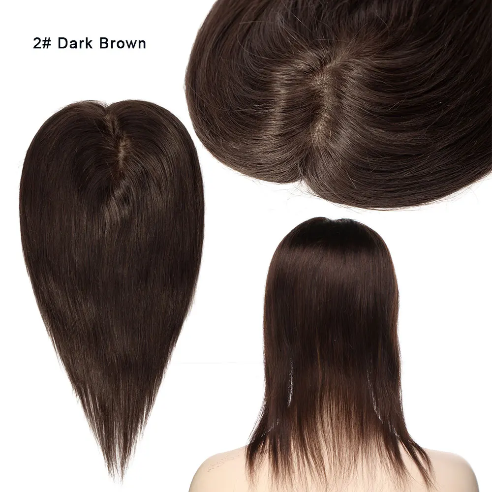 SEGO 12 дюйм(ов) прямые промежуточные шелковые основа волос Топпер чистый цвет парик шиньоны для женщин 100% реальные человеческие волосы 60 г