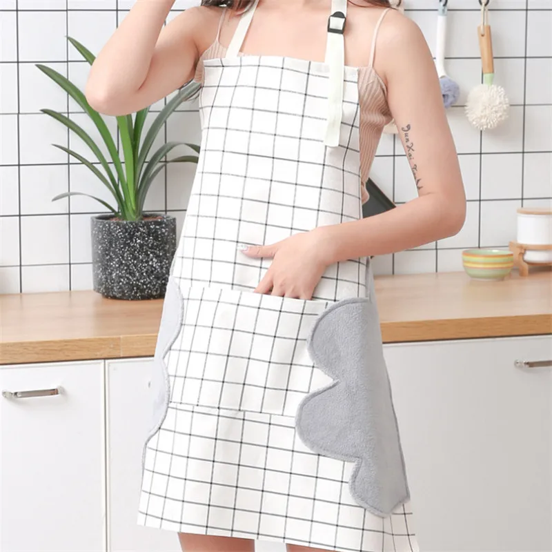 

1 pcs Plaids Pattern Apron Woman Adult Sleeveless Aprons Home Cooking Baking Shop Cleaning Waterproof Apron Kitchen Accessory
