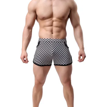 

Men Shorts Plaid Print Slim Short Trousers Casual Jogger Mens Quick Dry Shorts Sweatpants Fitness Man Workout Shorts