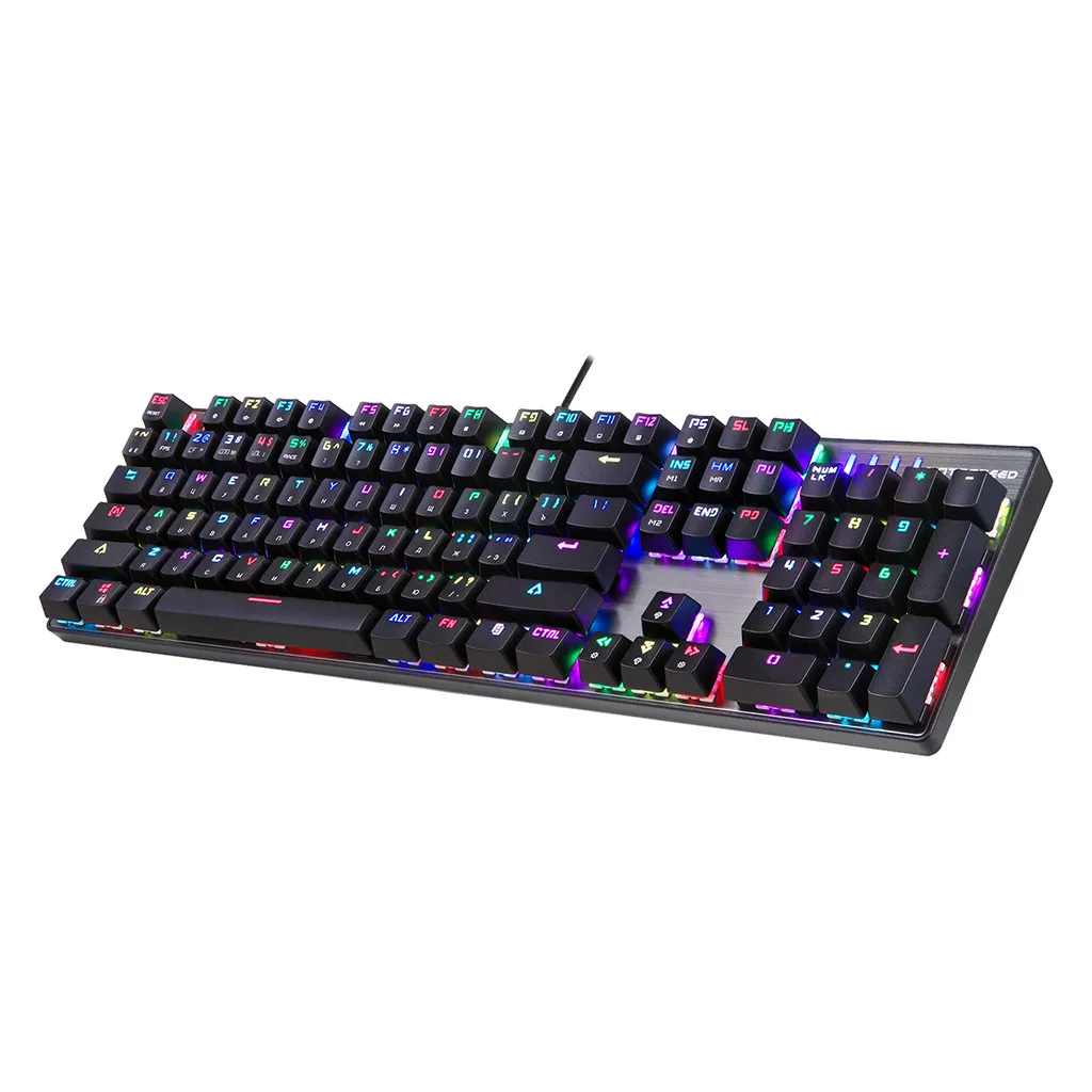 20% Russian/French/Portugal/English Keyboard Mechanical USB Colorful LED Illuminated Backlit Resistant Gaming Keyboard