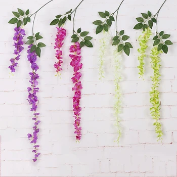 

10cm 6pcs/lot Artificial Flower Vine Silk Wisteria Hanging Plants For Wedding Party Home Garden Decor Decorative Hanging Flowers
