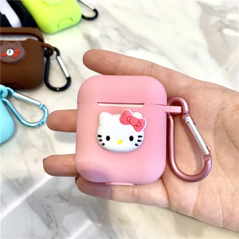 

2020 new cartoon cute Hello Kitty Bluetooth headset protection box, suitable for the charging box with Airpods1 2
