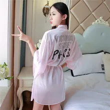 Сексуальное розовое женское атласное ночное белье китайское кимоно для невесты купальные халаты повседневное вискозное мини домашнее платье Ночная сорочка с коротким рукавом