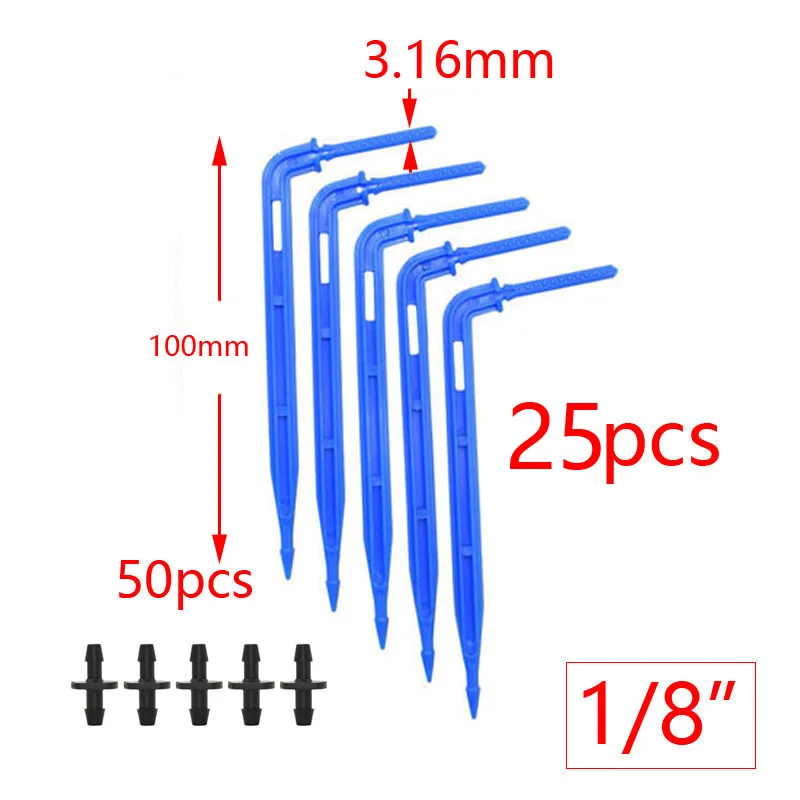 Drip Irrigation Spike Drip Irrigation Garden Dripper Drip Irrigation Stakes 3/5mm 4/7mm Arrow Drippers 1/8" 1/4" Drip Spike Elbow Arrow Drop Emitter Potted Irrigation Watering To Root Of Plant 25 PcS