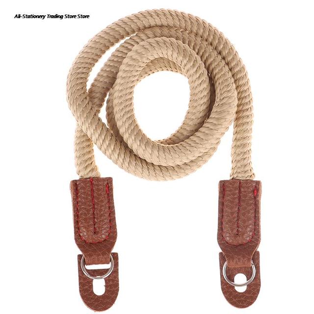 Cotton Rope Camera Neck Strap Vintage Shoulder Strap Leather Wrist Lanyard