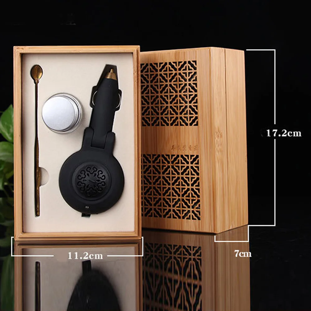 

Lighter Incense Burner Socket Spoon Cigarette Black Electronics Car Holder Censer Gift Odor