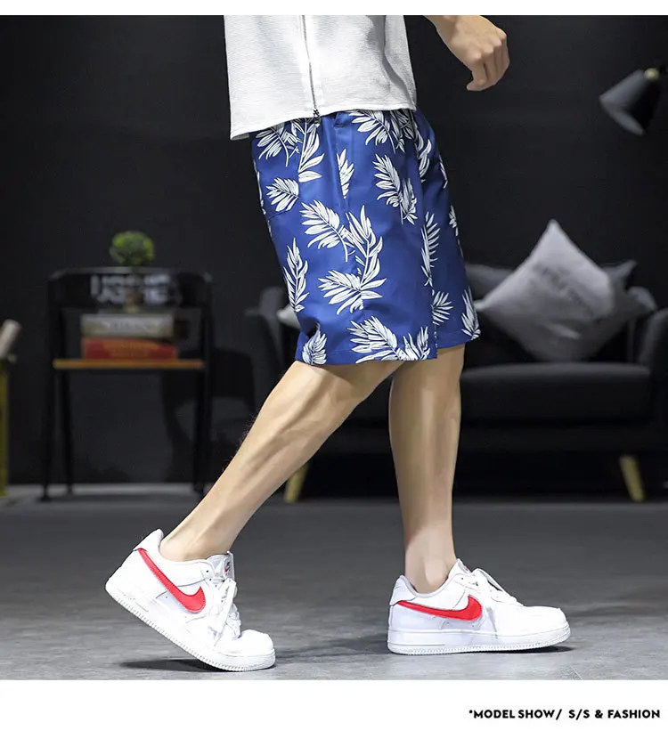 Мужские повседневные шорты в стиле хип-хоп с принтом Zomer Hawaii Korte Broek Mannen Losse Trekkoord Korte Broek Mannen