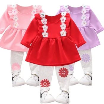 

Baby Girls Clothing Set Tops and Pants 2Pcs Embroidery Toddler Clothes Set for Newborn Outfits Little Girls 1-3 T Baby Girls Set