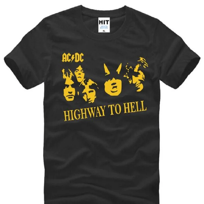 

New Designer ACDC T Shirts Men Fashion Cotton Short Sleeve HIGHWAY TO HELL Rock Band Man T-Shirt Summer Style Male Top Tee