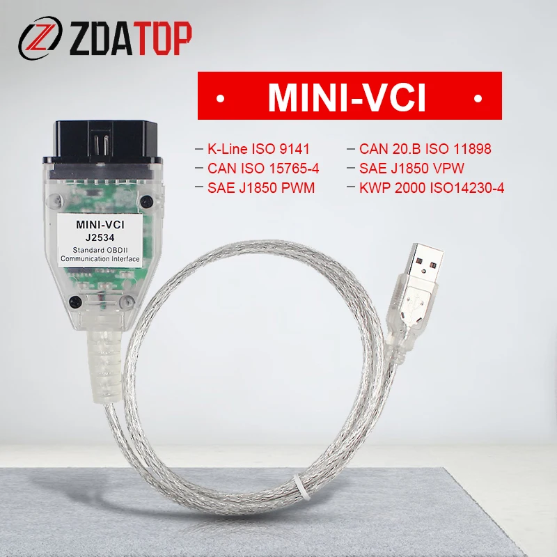 

V13.00.022 MINI VCI Interface FOR TOYOTA TIS Techstream MINI-VCI FT232 Chip J2534 OBD2 Diagnostic Cable
