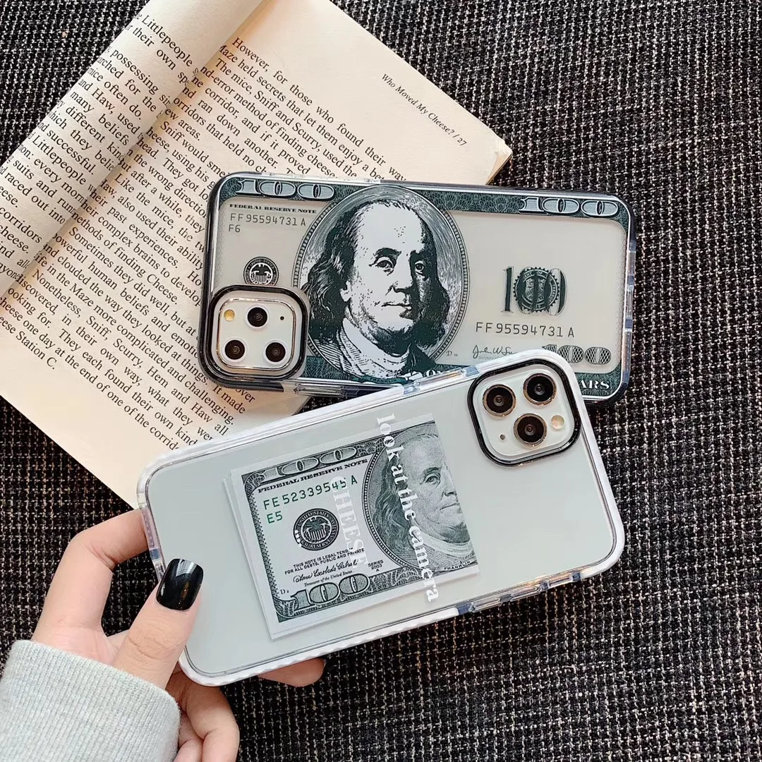 Luxury Dollar banknotes wealth Phone Case For iPhone 7 8 7plus 8plus 11 pro x xs max xr clear tpu Cover Fundas |