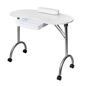 

Portable MDF Manicure Table with Arm Rest & Drawer Salon Spa Nail Equipment White ship from US drop shipping