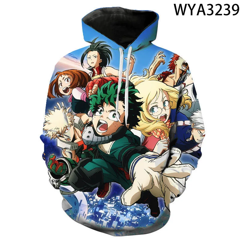 

New 3D Printed My Hero Academia Boku no Hero Academia Men Women Children Hoodies Fashion Sleeve Boy Girl Kids Sweatshirts Coat