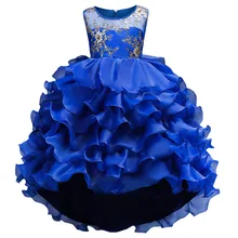 kids dresses for girls Flower embroidery tutu Kids Clothing Elegent Girls Dresses for Children Princess Party Custumes