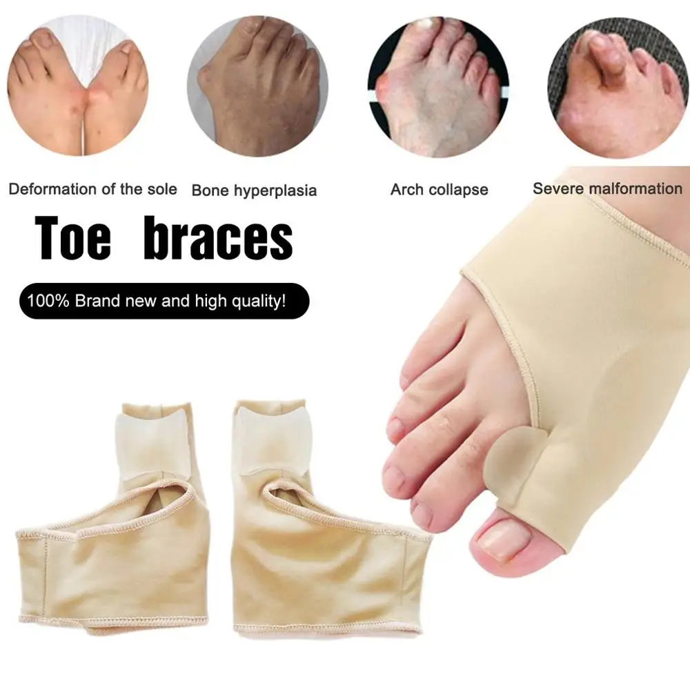 1Pair Big Toe Hallux Valgus Corrector Orthotics Feet Care Bone Thumb Adjuster Correction Pedicure Socks Bunion Straightener