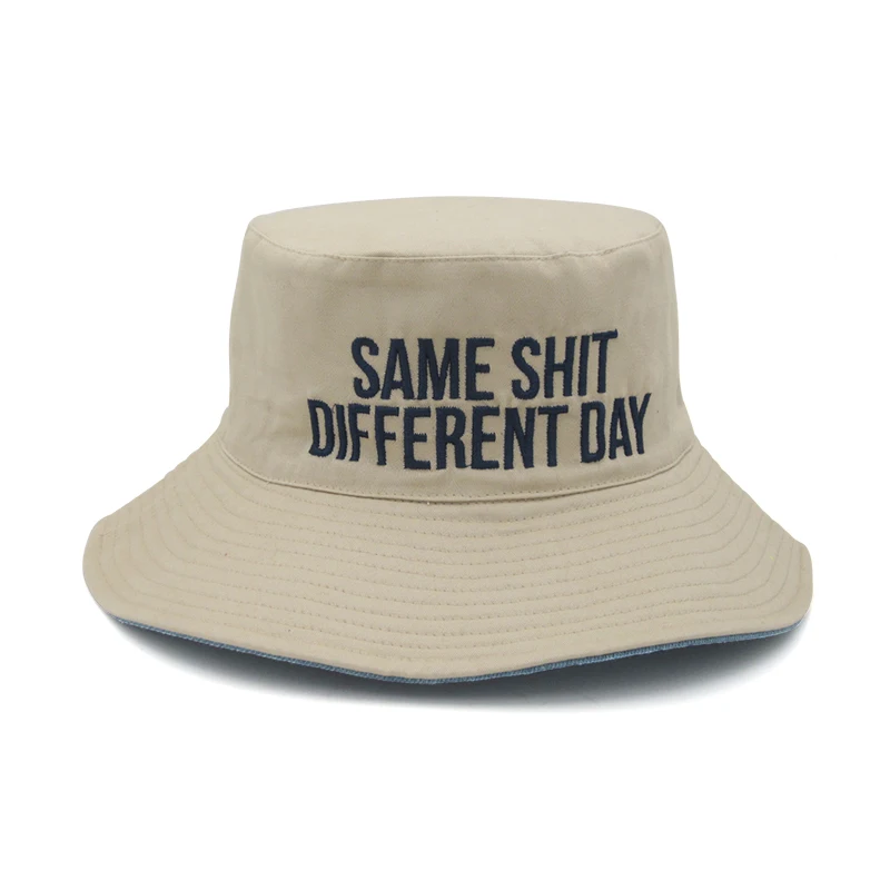 

Fashion Casual Unisex Bucket Cap Double Sided Sun Hat Women's Street Style Letters Solid Color Printing Hat Windproof Visor
