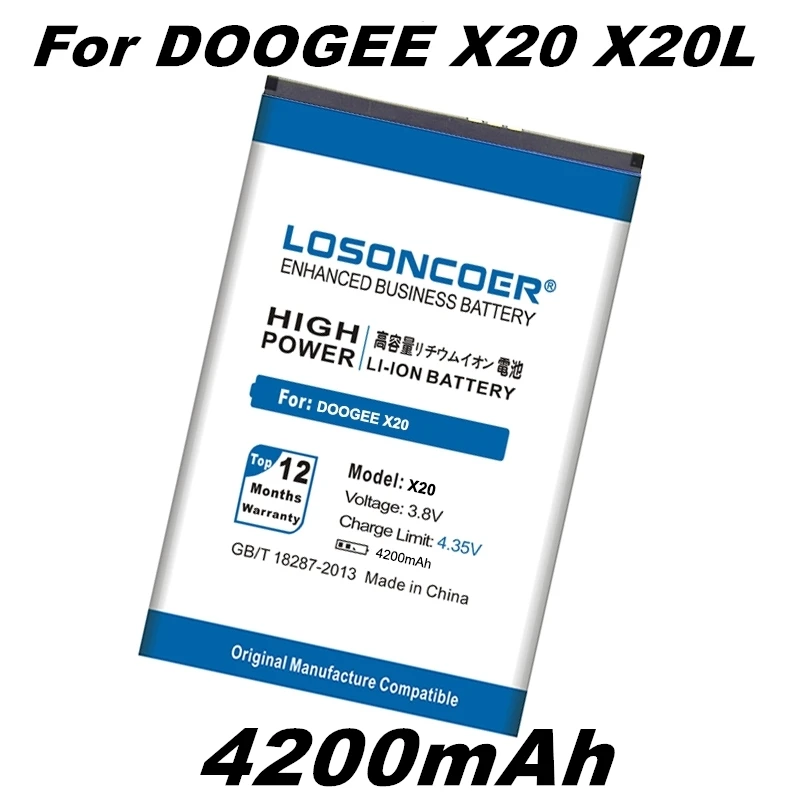 LOSONCOER 4200mAh BAT17582580 Для DOOGEE X20 X20L хорошее качество батареи Смартфона