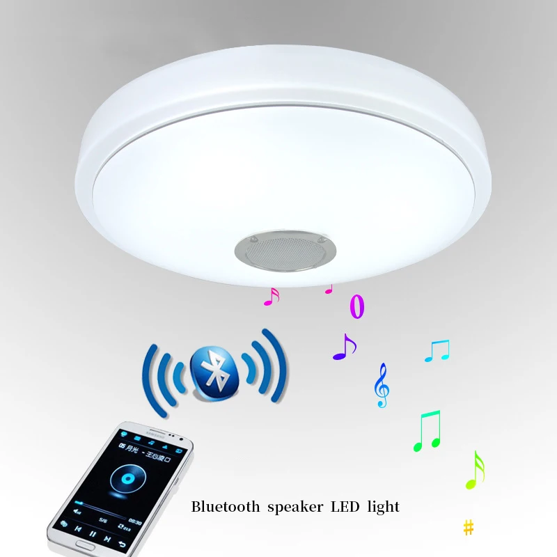 Музыка Светодиодный потолочный светильник RGB APP Control 30 Вт 48 современный Bluetooth
