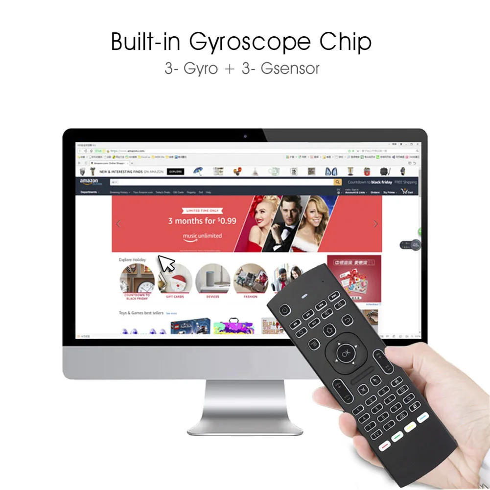 New MX3 Wireless Keyboard T3 Smart Remote Control For X96 Tx3 H96 2 4G RF Backlit 5