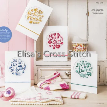 

CD170 14ct DIY Greeting Card Art Popular Full Set CrossStitch Greeting Card Birthday Christmas Gift Beauty Welcome Twins