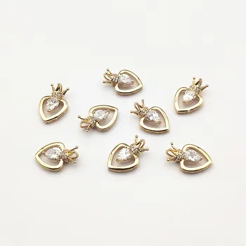 

New arrival! 21x14mm 50pcs Cubic Zirconia Heart shape Charm for Hand Made Earrings DIY parts,Jewelry Findings & Components