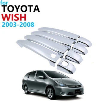 

Luxurious Chrome Exterior Handle Cover Trim Set for Toyota Wish AE10 10 2003~2008 Accessories Car Stickers 2007 2006 2005 2004