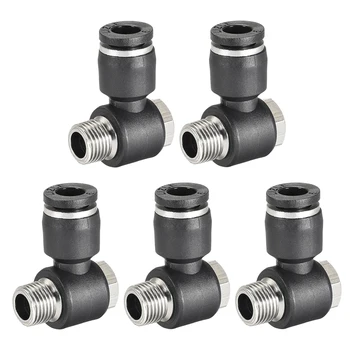 

uxcell 5Pcs Pneumatic Push to Connect Tube Fitting 6mm Tube to 1/8NPT Male Thread Elbow for Polyurethane or Nylon Tubing