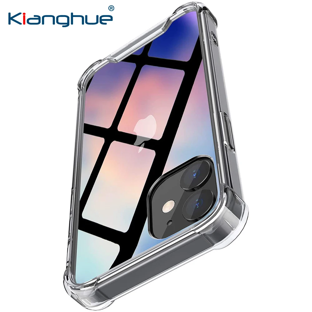 Funda híbrida a prueba de golpes para teléfono, carcasa blanda transparente para iPhone 12 Mini 11 Pro Xs Max X Xr Se 2020 7 8 6s 6 Plus 5 5s