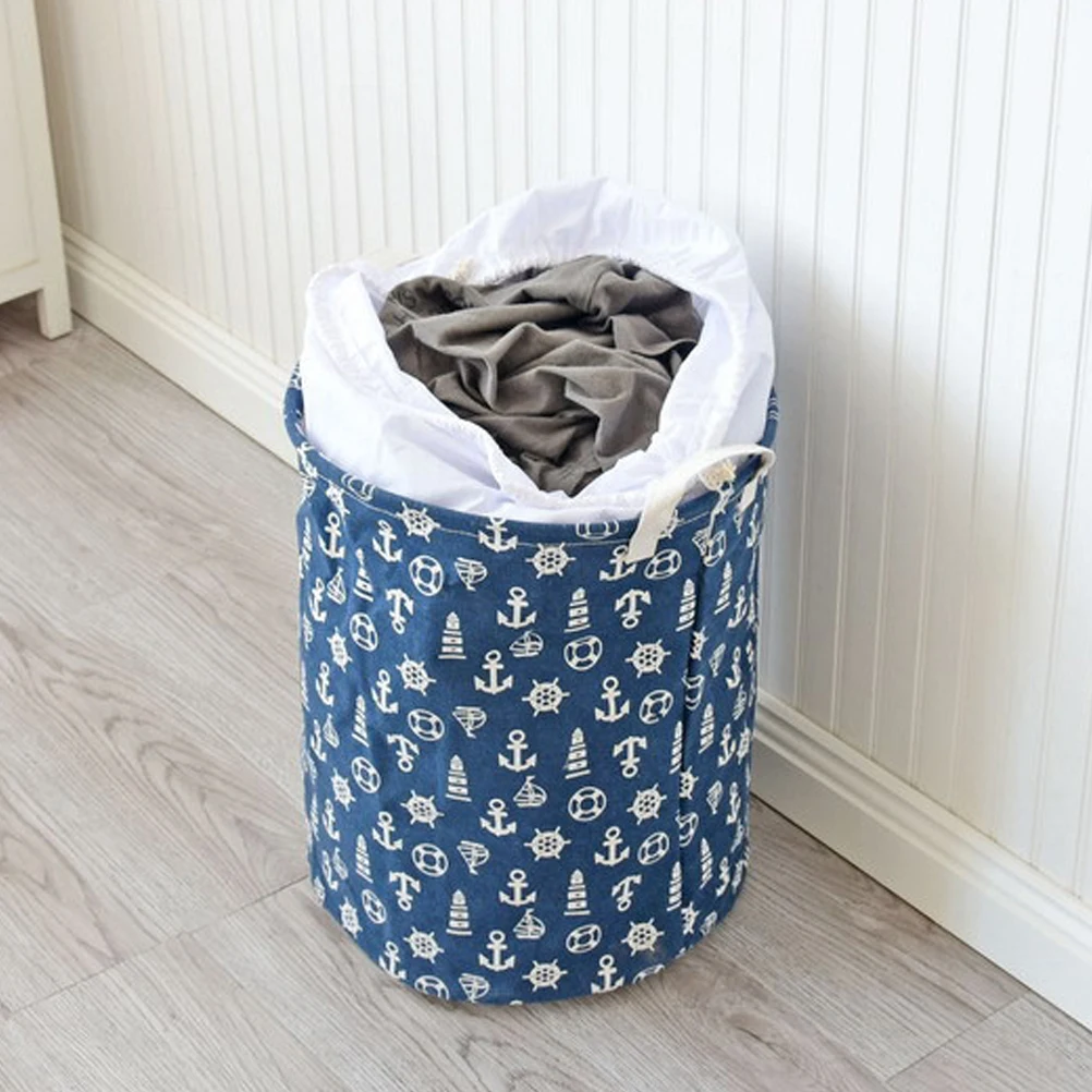 Folding Laundry Basket Round Storage Bin Bag Large Hamper Collapsible Clothes Toy Holder Bucket Organizer Large Capacity