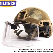 MILITECH Atacs FG Deluxe NIJ IIIA БЫСТРО Пуленепробиваемый Шлем и комплект козырька Дело Лесной Камуфляж баллистический шлем-пуля защитная маска