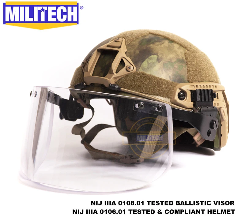 MILITECH Atacs FG Deluxe NIJ IIIA БЫСТРО Пуленепробиваемый Шлем и козырек Набор Дело Лесной