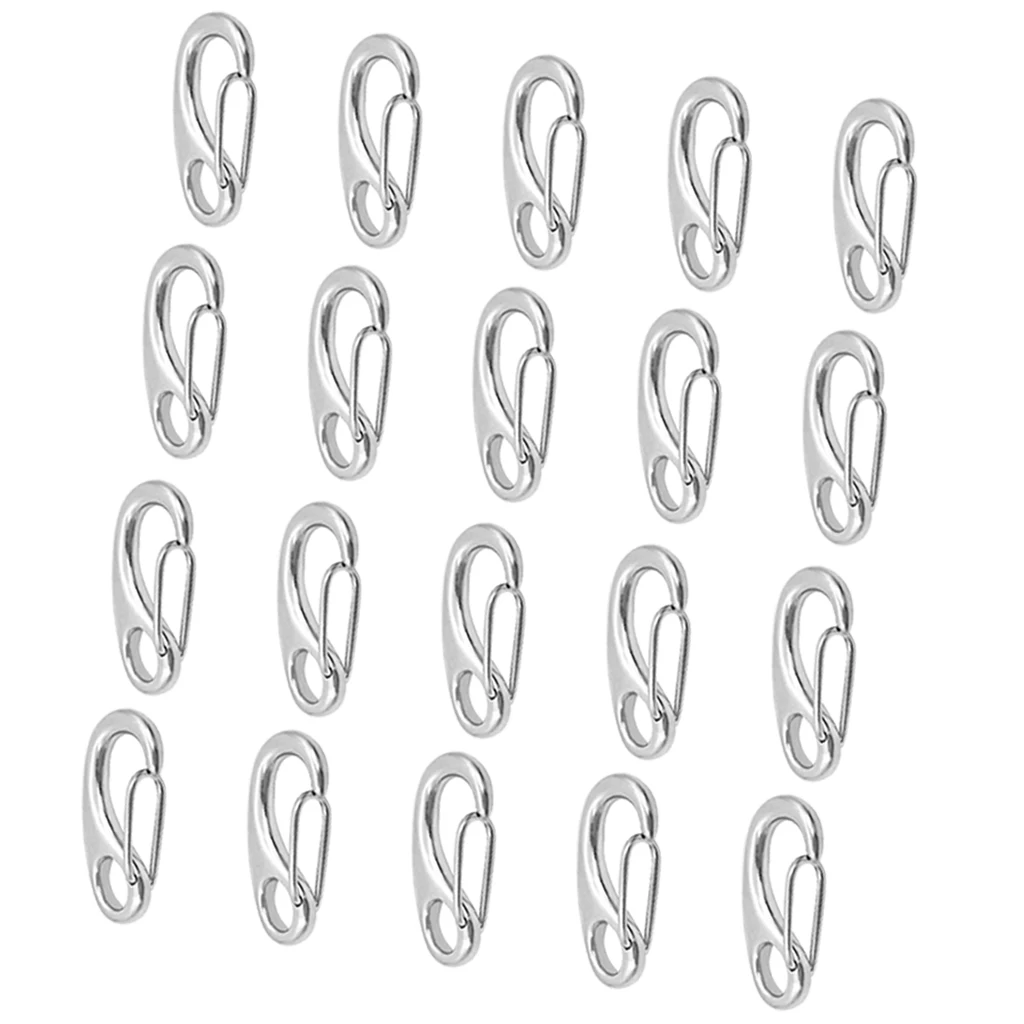 20x Stainless Steel Spring Clip Snap Hook / Lobster Claw 50 x 18 mm