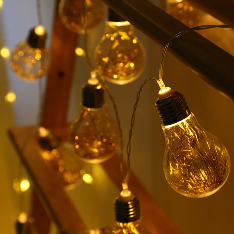 

1.5M Bulb String Light Retro Golden Fairy Garden Light Big Bulb Light Battery/USB Patio Lights Romantic Christmas Lights Outdoor