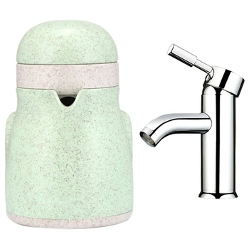 

1Pcs Portable Juicer Fruit Manual Juicer for Citrus Oranges & 1Pcs Stainless Steel Brushed Basin Faucet Hot Cold Water