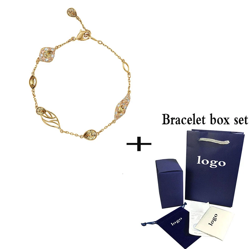 

SWA 2019 New Mode Decorative FLOR Brown Bracelet Form of Crystal Leaf For Lover To Send A Romantic Surprise Present