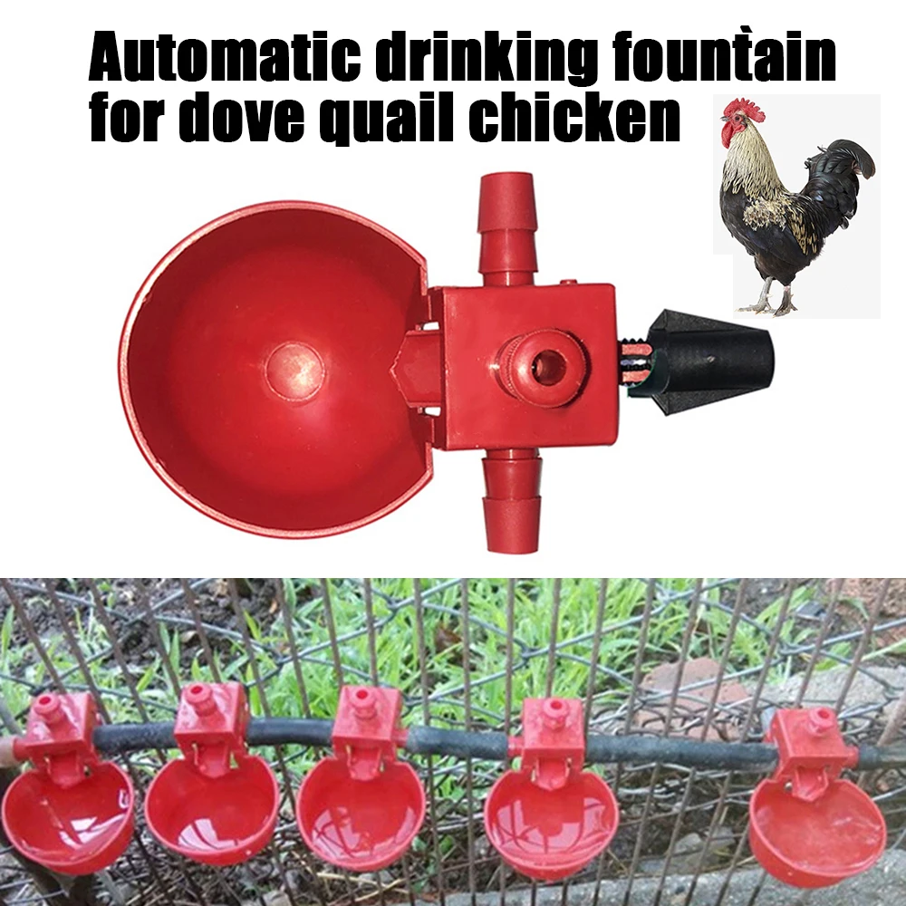 10Set Chicken Waterer Hens Quail Birds Drinking Bowls Water For Chicken Coop Chick Nipple Drinkers Poultry Farm Animal Supplies
