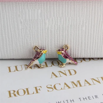 

10pcs Enamel Animal Bird Charms Pendant For Jewelry Making Craft Gift DIY Fashion Necklace Bracelet