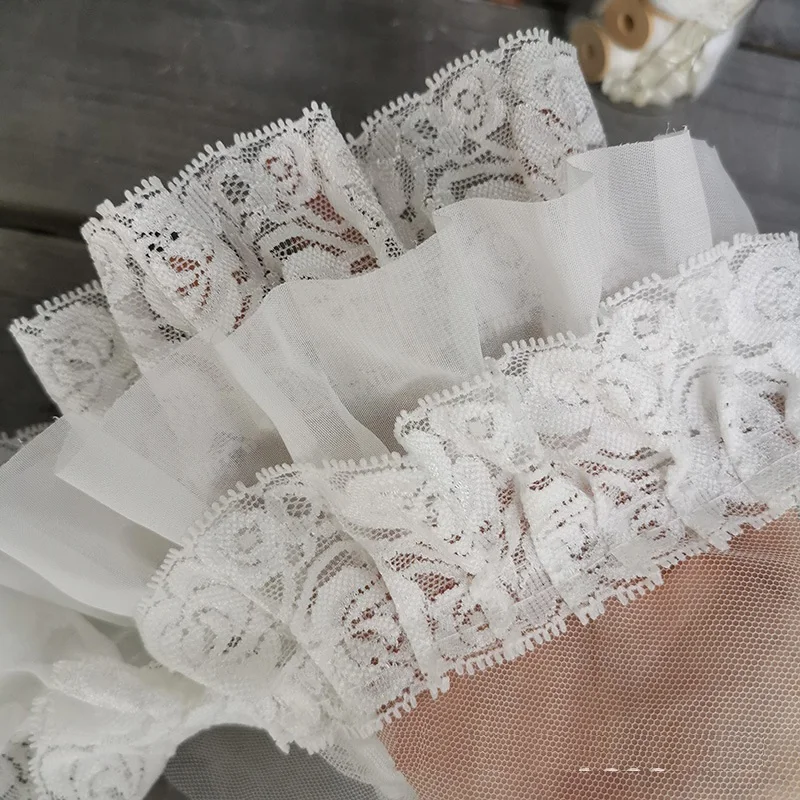 

1 ярд, трехслойные кружевные складки, кружевные аксессуары «сделай сам», манжеты в стиле "Лолита", воротник, декоративные аксессуары, занавески для дивана, кровати, принадлежности