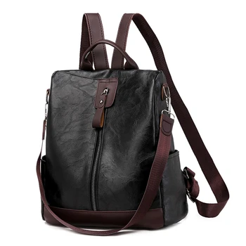 

Aelicy Woman Anti-theft Backpack Bag Wild Shoulder Bag Wild Soft Leather Dual-use Small Large Capacity Backpack Sac A Dos 1231